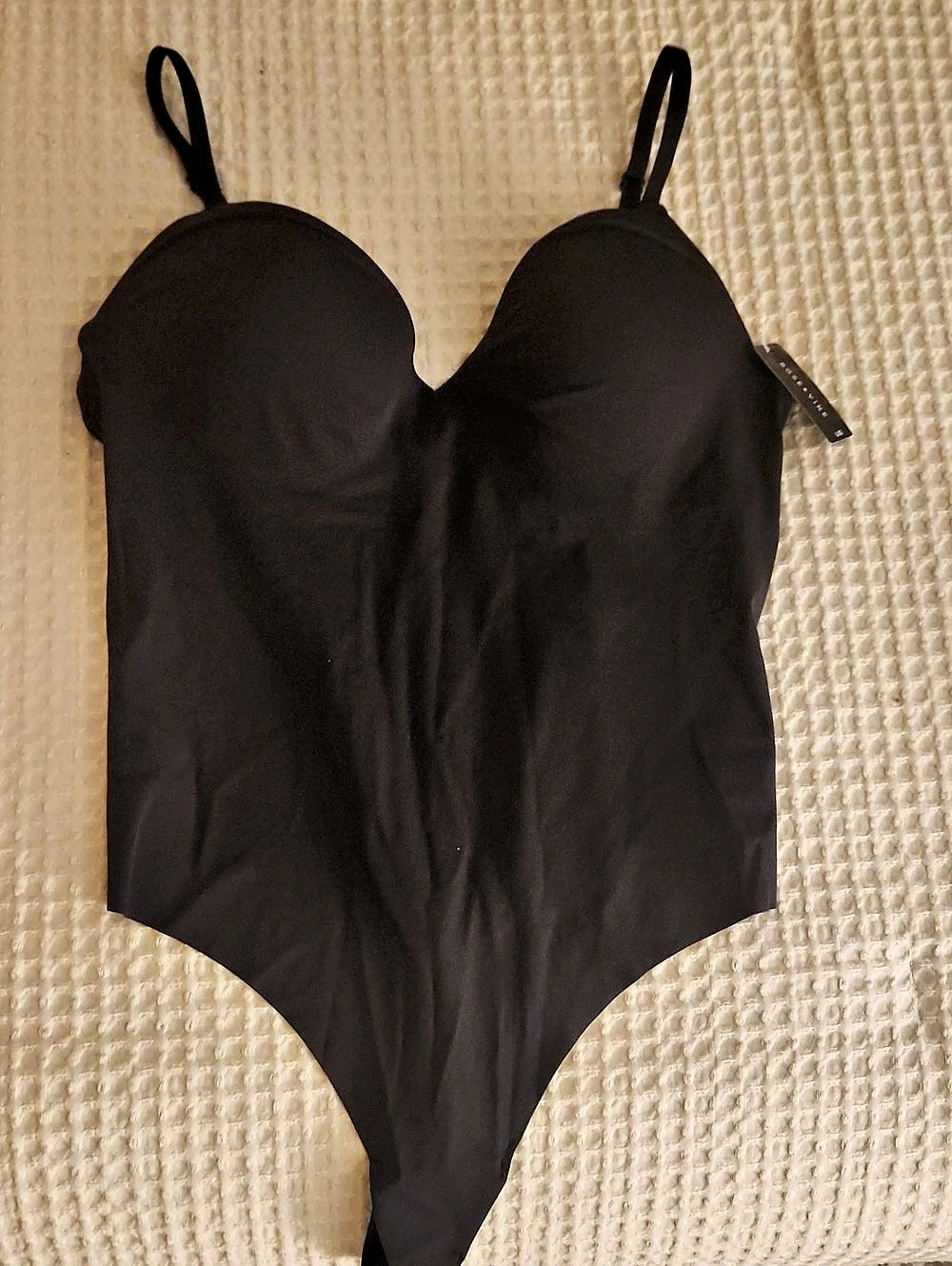 Roset + VINE Black Thin Strap Bodysuit Size L